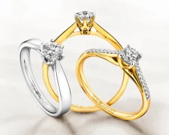 Sale Apart Pierścionek z żółtego złota z brylantami - 0,24 ct - próba 750