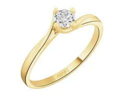 Sale Apart Pierścionek z żółtego złota z brylantem - 0,24 ct - próba 585