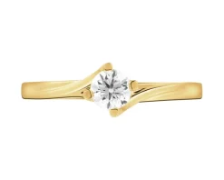 Sale Apart Pierścionek z żółtego złota z brylantem - 0,24 ct - próba 585