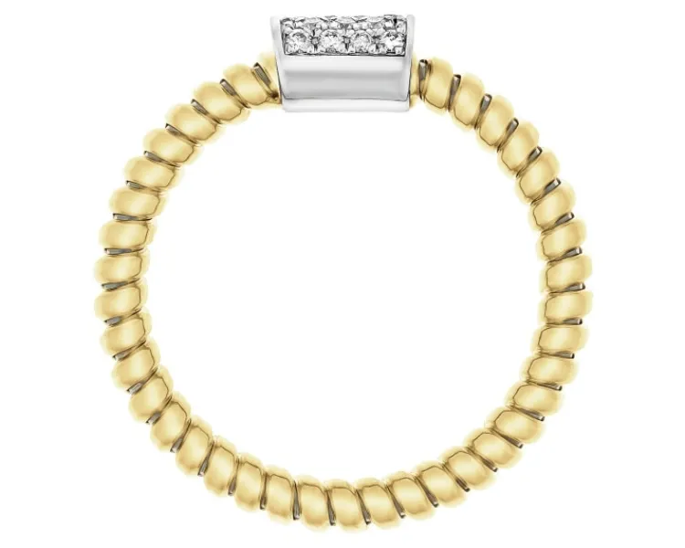 Outlet Apart Pierścionek z żółtego złota z brylantami - 0,13 ct - próba 750