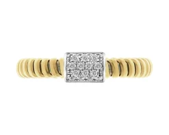 Outlet Apart Pierścionek z żółtego złota z brylantami - 0,13 ct - próba 750