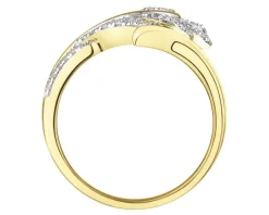 Best Apart Pierścionek z żółtego złota z brylantami - liść - 0,50 ct - próba 585