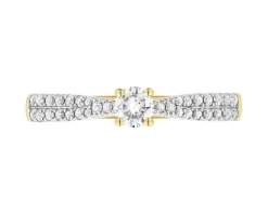 Outlet Apart Pierścionek z żółtego złota z diamentami - 0,30 ct - próba 585