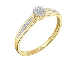Sale Apart Pierścionek z żółtego złota z diamentami - 0,09 ct - próba 585