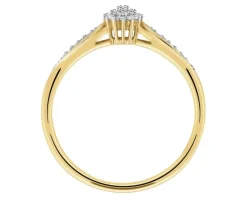 Sale Apart Pierścionek z żółtego złota z diamentami - 0,09 ct - próba 585