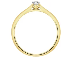 Outlet Apart Pierścionek z żółtego złota z brylantem laboratoryjnym - 0,15 ct - próba 585