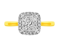 Sale Apart Pierścionek z żółtego złota z diamentami - 0,33 ct - próba 585