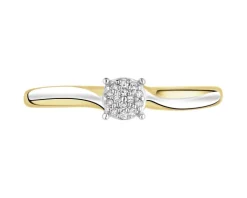 Apart Pierścionek z żółtego złota z diamentami - 0,03 ct - próba 585< Pierścionki