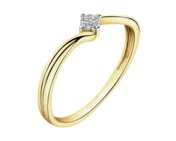 Apart Pierścionek z żółtego złota z diamentami - 0,01 ct - próba 585< Pierścionki