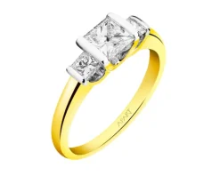 New Apart Pierścionek z żółtego złota z diamentami - VS2/H - 1,00 ct - próba 585
