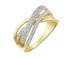 Online Apart Pierścionek z żółtego złota z diamentami - 0,24 ct - próba 585
