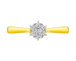 Discount Apart Pierścionek z żółtego złota z brylantami - 0,16 ct - próba 585