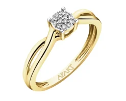 Online Apart Pierścionek z żółtego złota z diamentami - 0,03 ct - próba 375