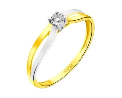 Apart Pierścionek z żółtego złota z brylantem - 0,02 ct - próba 375< Pierścionki
