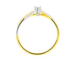 Apart Pierścionek z żółtego złota z brylantem - 0,02 ct - próba 375< Pierścionki