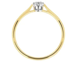 Clearance Apart Pierścionek z żółtego złota z brylantem - 0,08 ct - próba 585