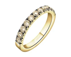 Apart Pierścionek z żółtego złota z brylantami Champagne - 0,77 ct - próba 585