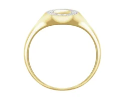 Sale Apart Pierścionek z żółtego złota z diamentami  - sygnet - 0,04 ct - próba 585