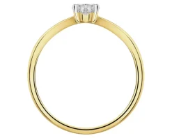 New Apart Pierścionek z żółtego złota z diamentem laboratoryjnym - serce - 0,25 ct - próba 585