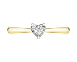 New Apart Pierścionek z żółtego złota z diamentem laboratoryjnym - serce - 0,25 ct - próba 585