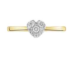 Apart Pierścionek z żółtego złota z brylantami - serce - 0,15 ct - próba 585< Pierścionki