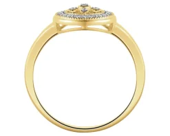 Apart Pierścionek z żółtego złota z diamentami - rozeta - 0,07 ct - próba 585< Pierścionki