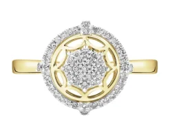 Outlet Apart Pierścionek z żółtego złota z diamentami - 0,20 ct - próba 585