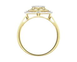 Outlet Apart Pierścionek z żółtego złota z diamentami - 0,20 ct - próba 585