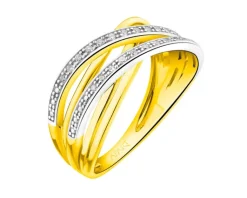 Online Apart Pierścionek z żółtego złota z diamentami - 0,08 ct - próba 585