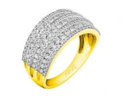 Sale Apart Pierścionek z żółtego złota z diamentami - 0,75 ct - próba 585