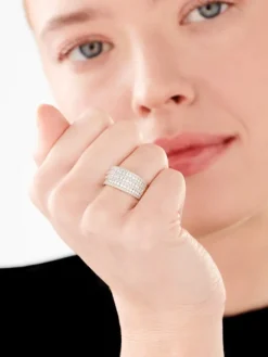 Sale Apart Pierścionek z żółtego złota z diamentami - 0,75 ct - próba 585