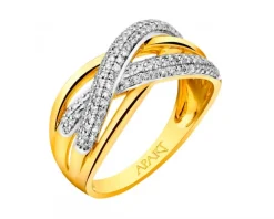 Online Apart Pierścionek z żółtego złota z diamentami - 0,34 ct - próba 585