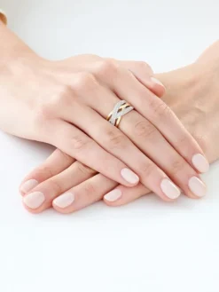 Online Apart Pierścionek z żółtego złota z diamentami - 0,34 ct - próba 585