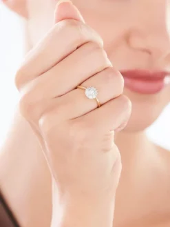 New Apart Pierścionek z żółtego złota z diamentami - 0,18 ct - próba 585