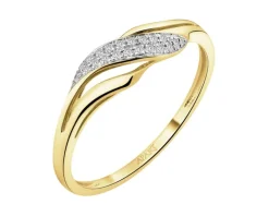 Apart Pierścionek z żółtego złota z diamentami - 0,06 ct - próba 585< Wszystkie