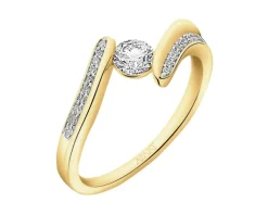Apart Pierścionek z żółtego złota z brylantami - 0,39 ct - próba 750< Pierścionki