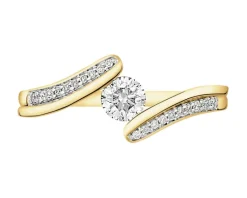 Apart Pierścionek z żółtego złota z brylantami - 0,39 ct - próba 750< Pierścionki