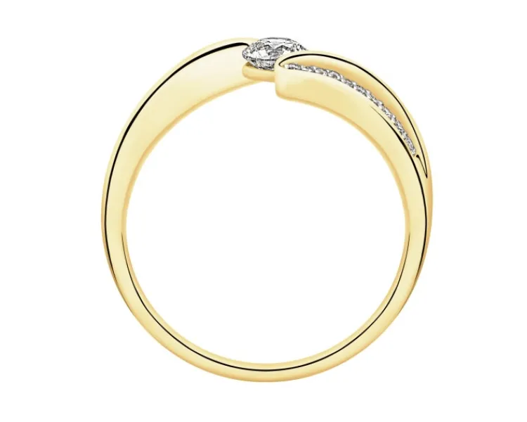 Apart Pierścionek z żółtego złota z brylantami - 0,39 ct - próba 750< Pierścionki
