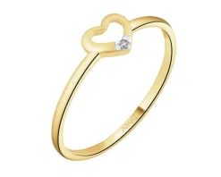 Apart Pierścionek z żółtego złota z diamentem - serce - 0,004 ct - próba 375< Wszystkie