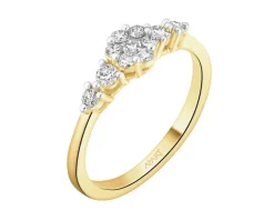 Best Apart Pierścionek z żółtego złota z brylantami - 0,29 ct - próba 585
