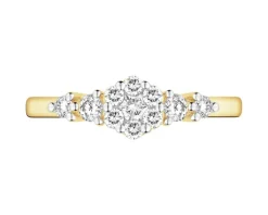 Best Apart Pierścionek z żółtego złota z brylantami - 0,29 ct - próba 585