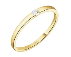 Outlet Apart Pierścionek z żółtego złota z brylantem - 0,05 ct - próba 375