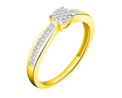 Apart Pierścionek z żółtego złota z diamentami - 0,10 ct - próba 585< Pierścionki
