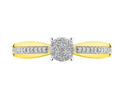 Apart Pierścionek z żółtego złota z diamentami - 0,10 ct - próba 585< Pierścionki