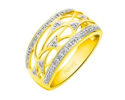 Apart Pierścionek z żółtego złota z diamentami - 0,15 ct - próba 585< Pierścionki