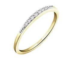 Discount Apart Pierścionek z żółtego złota z brylantami - 0,06 ct - próba 375