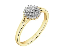 Best Apart Pierścionek z żółtego złota z diamentami - 0,14 ct - próba 585