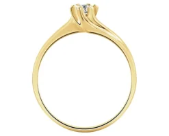 Apart Pierścionek z żółtego złota z brylantem - 0,09 ct - próba 585< Pierścionki