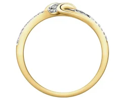 Outlet Apart Pierścionek z żółtego złota z brylantami - 0,11 ct - próba 585