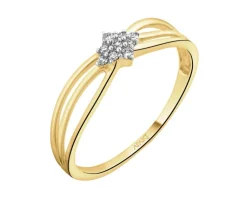 Apart Pierścionek z żółtego złota z diamentami - 0,05 ct - próba 375< Wszystkie